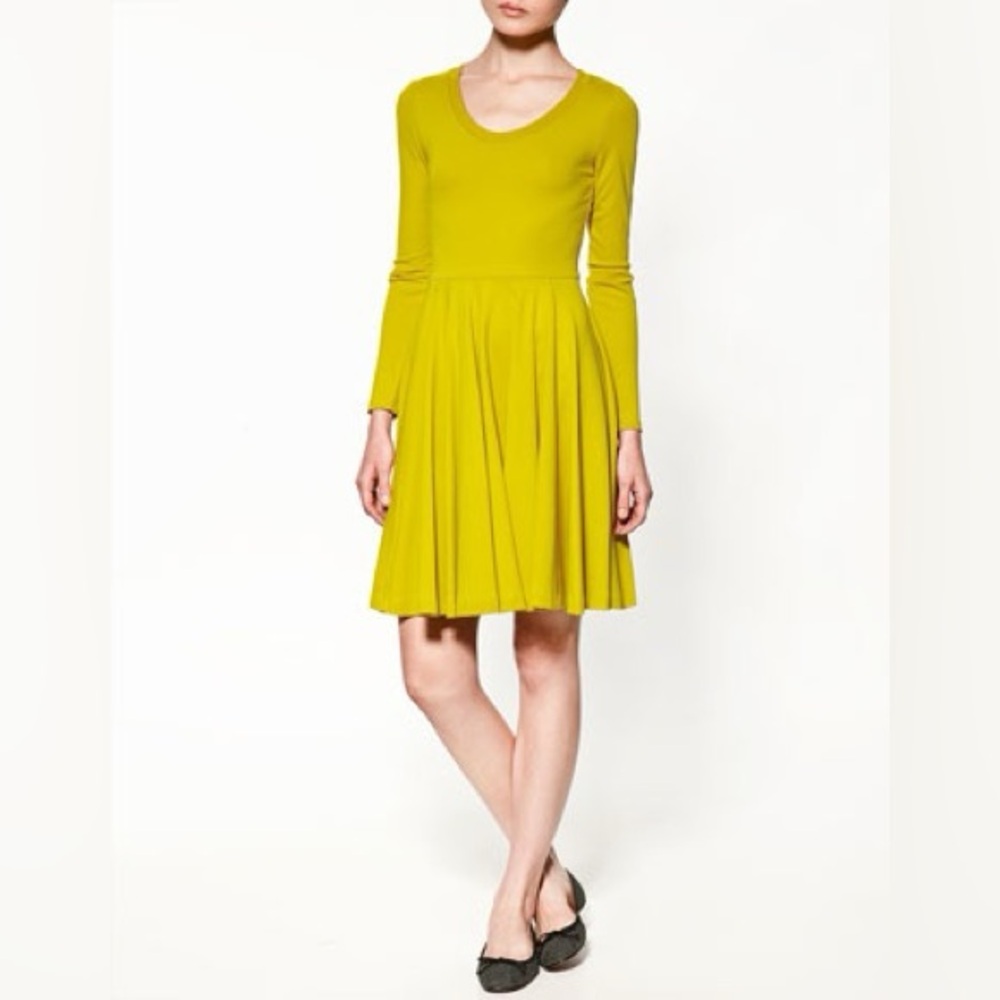 Zara Mustard Long Sleeve Dress